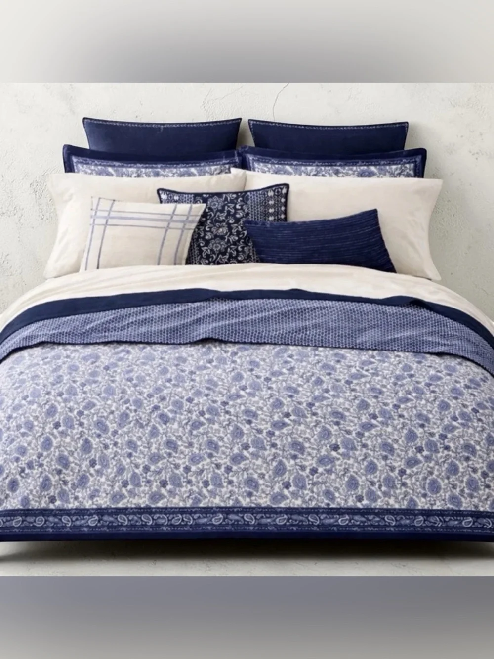 Lauren Ralph Lauren Arielle Floral Full Queen Comforter Set Cotton Navy NWT $425